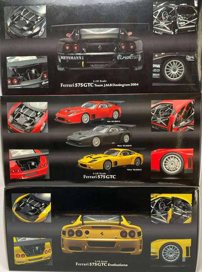Iconic Auctioneers | A Trio of 1:18th Scale Ferrari 575 GTCs by Kyosho