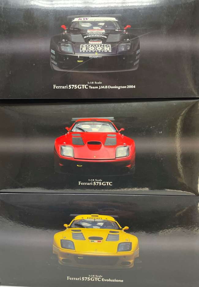 A Trio of 1:18th Scale Ferrari 575 GTCs by Kyosho  