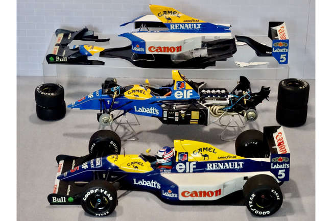 1/12 Scale Exploded Models of the 1992 Williams FW14B RED 5 driven by Nigel Mansell