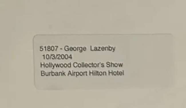 A Rare, Genuine and Hand-Signed George Lazenby 007 Autograph 