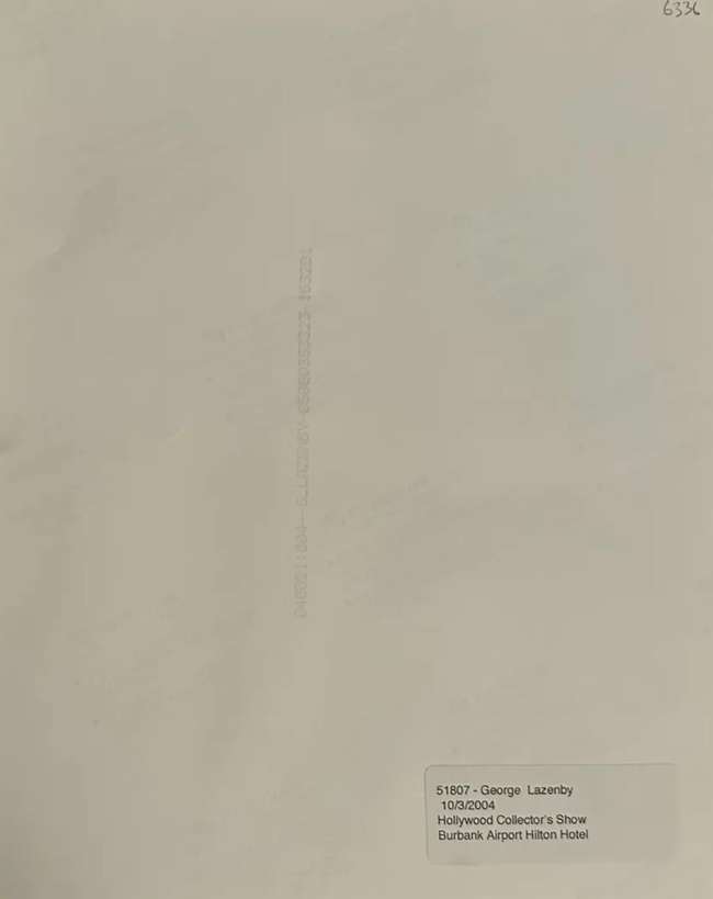 A Rare, Genuine and Hand-Signed George Lazenby 007 Autograph 