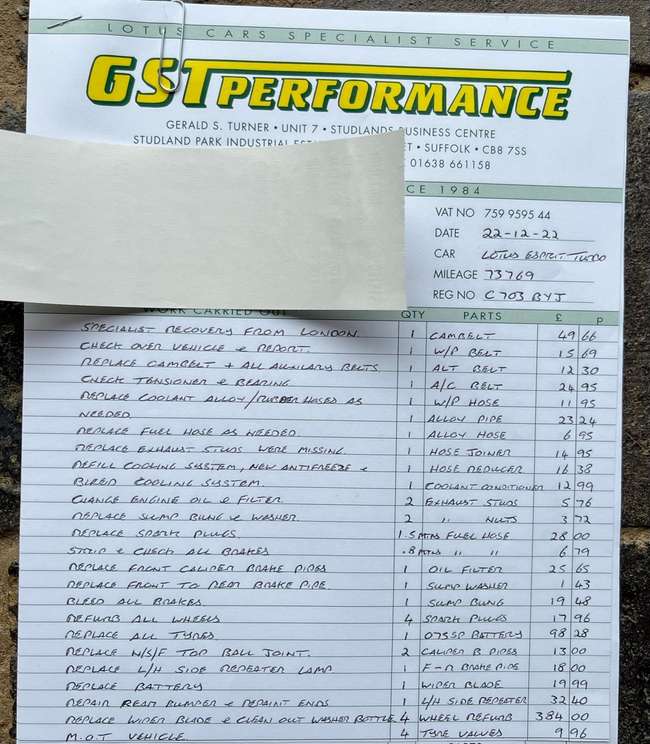 1985 Lotus Esprit Turbo S3-Sold
