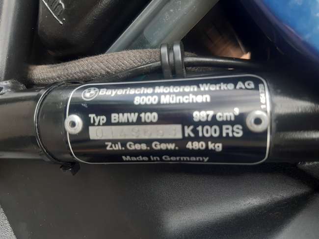 1989 BMW K100 RS 987cc-Sold