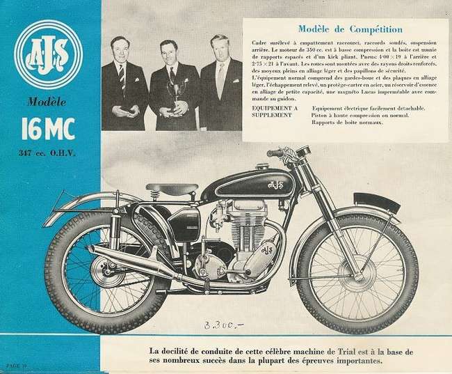 1957 AJS 16MC Competition Trials Bike 348cc-Sold