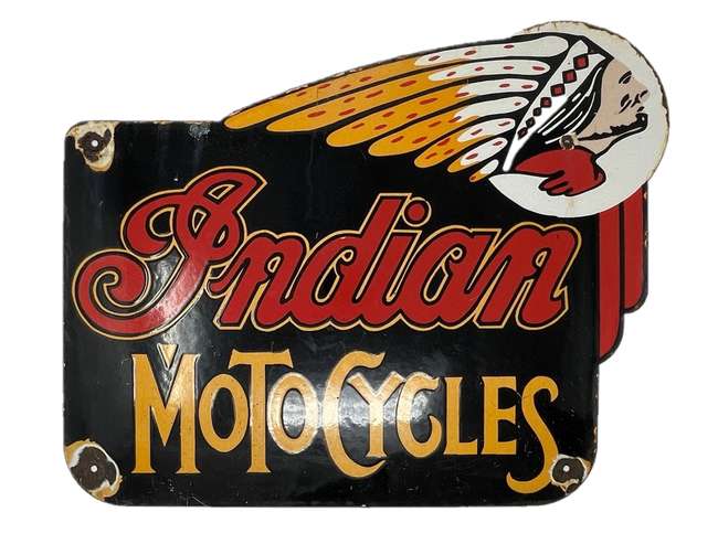 Indian Motocycles Enamel Sign
