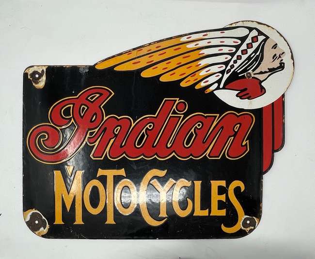 Indian Motocycles Enamel Sign