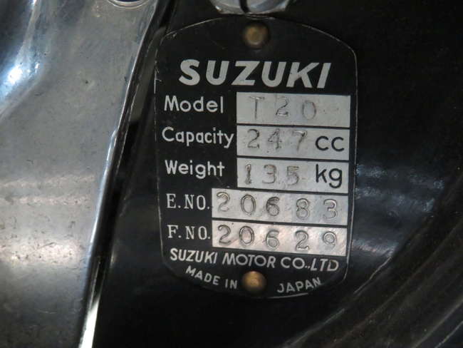 1966 Suzuki T20 'Super Six' 247cc-For Sale