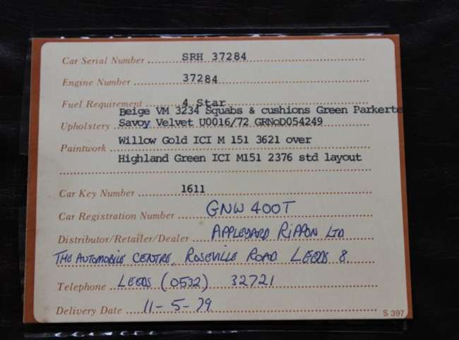 1979 Rolls-Royce Silver Shadow II - One Owner, 15,500 miles -Sold