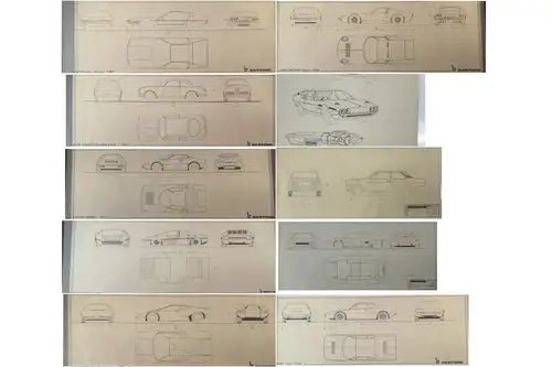 A Fascinating Selection of Ten Bertone Blueprints from the 1-For Sale