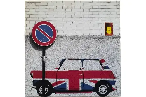 The Great British Mini Tribute Large Stretched Canvas-For Sale