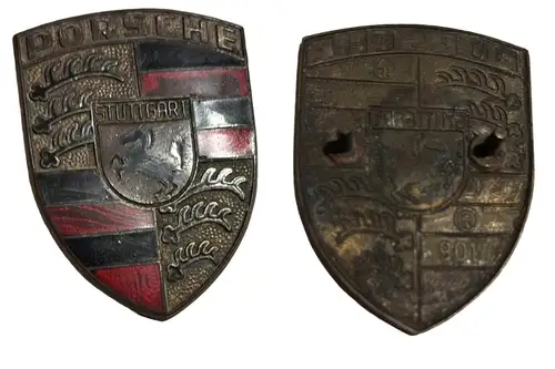 Patinated Porsche Bonnet Shield-For Sale