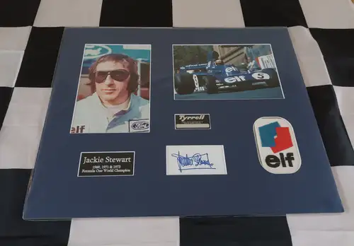 Sir Jackie Stewart Display Complete with Autograph-For Sale