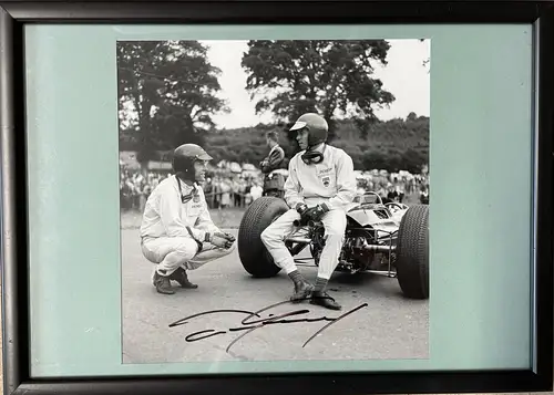 1964 Signed Black and White Photograph of Jim Clarke and Dan-For Sale