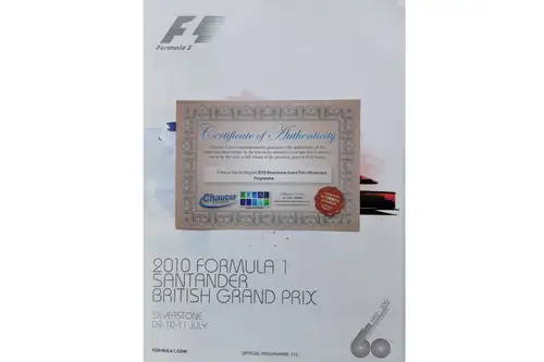 Multi-Signed 2010 Formula 1 British Grand Prix Official Prog-For Sale