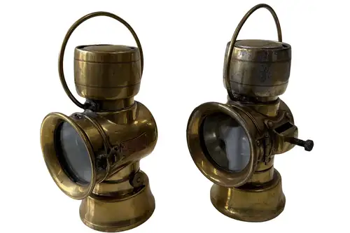 A Pair Of Brass Veteran/Edwardian Motor Car Side Lamps-For Sale