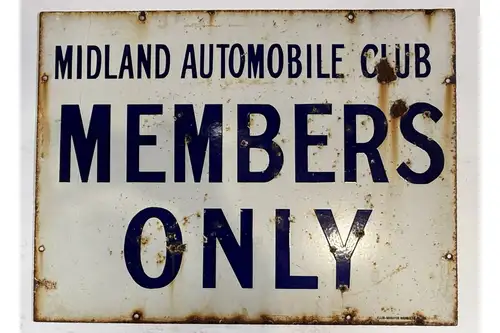 Midlands Automobile Club Members Only Enamel Sign-For Sale