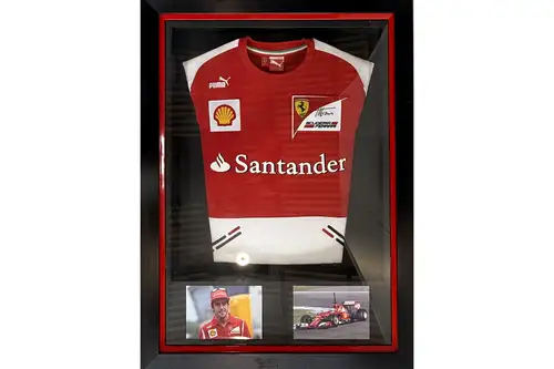 Framed Fernando Alonso Ferrari Team Shirt Signed and Authent-For Sale