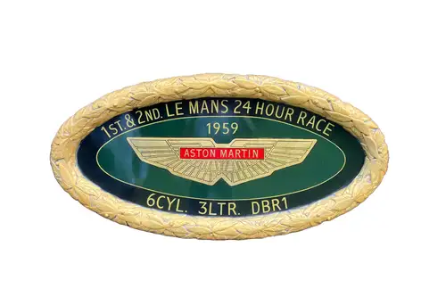 Hand-Painted Laurel Leaf Edged Aston Martin at Le Mans Celeb-For Sale