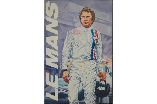 Acrylic on Canvas Steve McQueen at Le Mans-For Sale