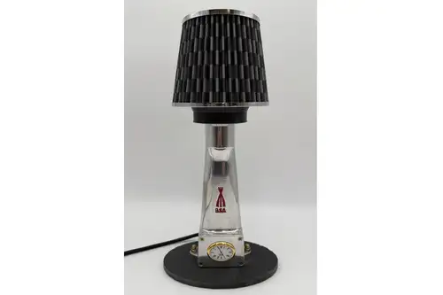 A Unique Desk Clock and Lamp Enginereed from a BSA Pushrod C-For Sale