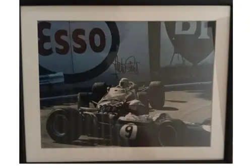 Signed Colour Image of Sir Jackie Stewart in his BRM P261-For Sale