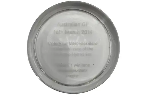 A Rare Mercedes-AMG Petronas Team Winners Glass Paperweight -For Sale