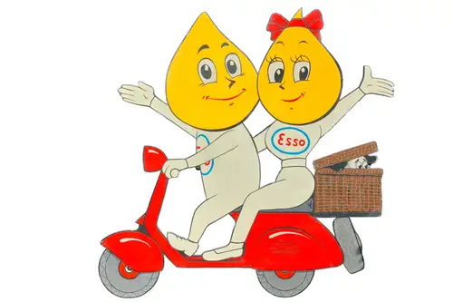 Cut-Out Mr and Mrs Drip on Scooter