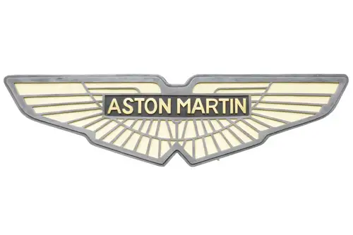 Cold Caste Aluminium 'Aston Martin' Winged Wall Display-For Sale