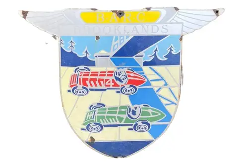 Large 'BARC Brooklands' Enamel Wall Sign-For Sale
