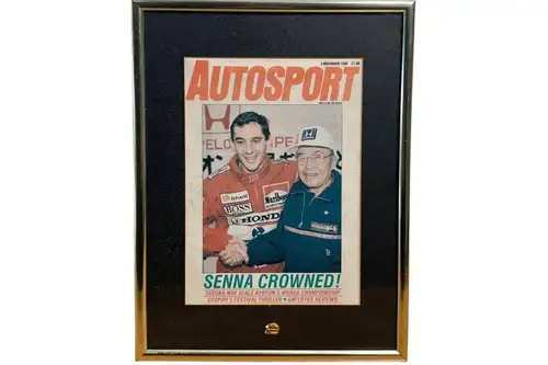 Autosport Front Cover 3rd of November 1988 Appearing to be Signed By Ayrton Senna