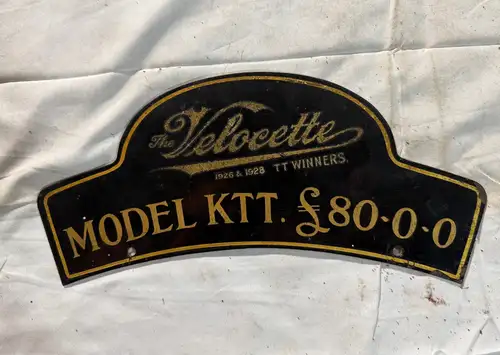 Velocette KTT number plate price board-For Sale