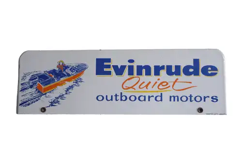 1960s Evinrude Quiet Outboard Motors Enamel Sign-For Sale