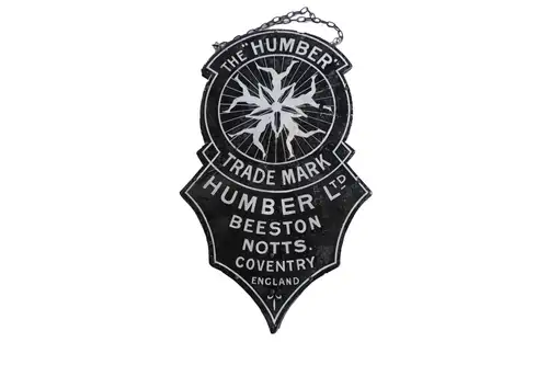 1915 Humber Double Sided Enamel Sign-For Sale