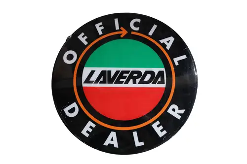 1960s Laverda Official Dealer Round Light Box Showroom Sign-For Sale