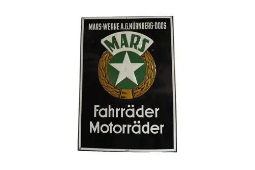 1950s Mars Fahrrader Motorrader Tin Sign-For Sale