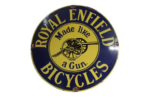 Royal Enfield Bicyles Round Enamel Sign-For Sale