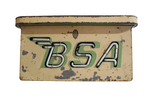 1940s BSA Neon on Enamel Illuminated Sign-For Sale
