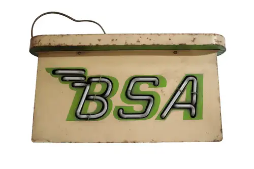 1940s BSA Neon on Enamel Illuminated Sign-For Sale