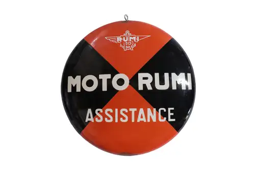 Moto Rumi Assistance Enamel Sign-For Sale