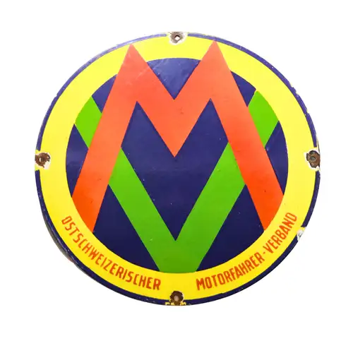 MV Round Enamel Sign