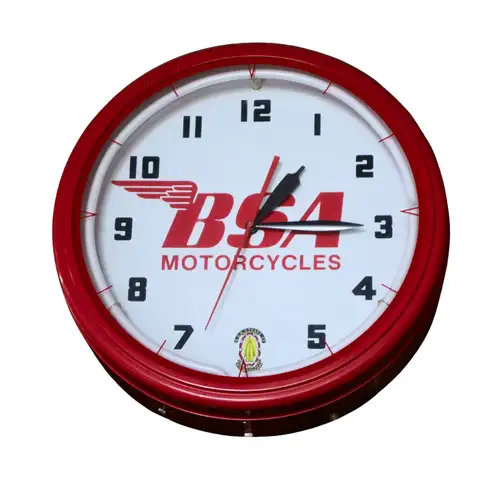 C.1960 BSA Motorcycles Wall Clock, Lighted Face