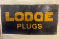 Lodge Plugs Enamel Sign-Sold
