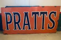 A Very Large 'Pratts' Enamel Sign-Sold