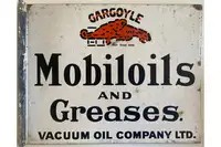 1920's Mobil Oil & Greases Enamel Sign-Sold