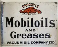 1920's Mobil Oil & Greases Enamel Sign-Sold