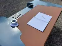 New Bespoke Land Rover Desk With Leather Top