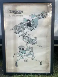 4 x Triumph Exploded View Posters in Frames