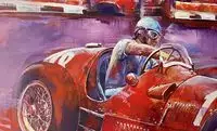Ferrari 375 F1 Driven by Luigi Villoresi in 1951. Original on Canvas by Craig Warwick