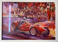 Ferrari 375 F1 Driven by Luigi Villoresi in 1951. Original on Canvas by Craig Warwick