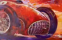 Ferrari 375 F1 Driven by Luigi Villoresi in 1951. Original on Canvas by Craig Warwick